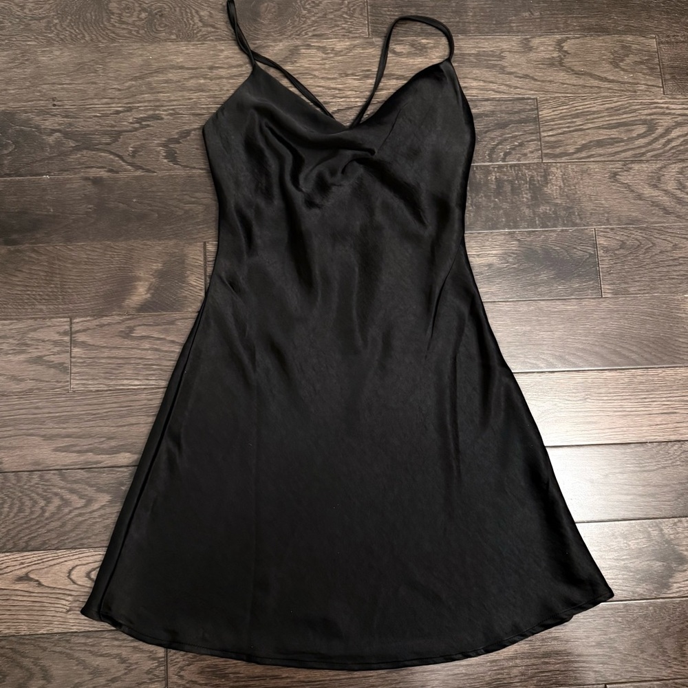 OAK + FORT Black Slip Dress